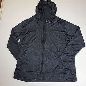 Real Essentials Hoodie Men's XL Black Full Front Zipper Long Sleeves